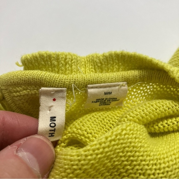 ANTHRO MOTH neon yellow short sleeve sweater - Picture 4 of 5